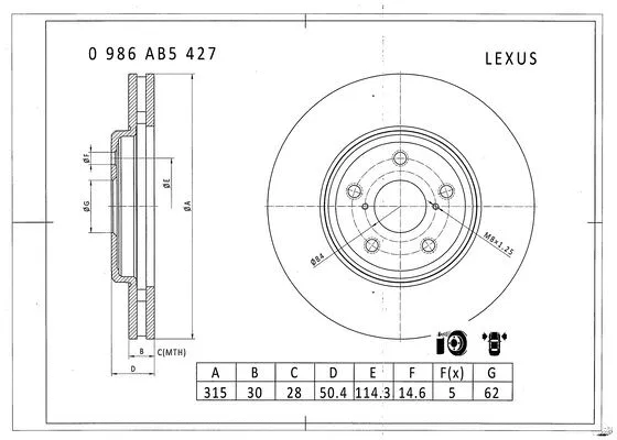 Brake Disc (0 986 AB5 427)