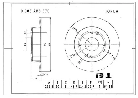 Brake Disc (0 986 AB5 370)