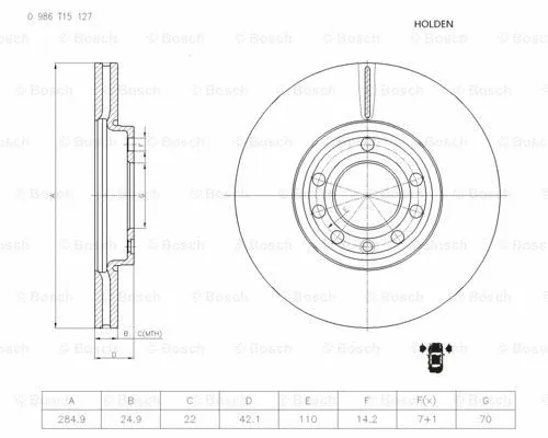 Brake Disc (0 986 T15 127)