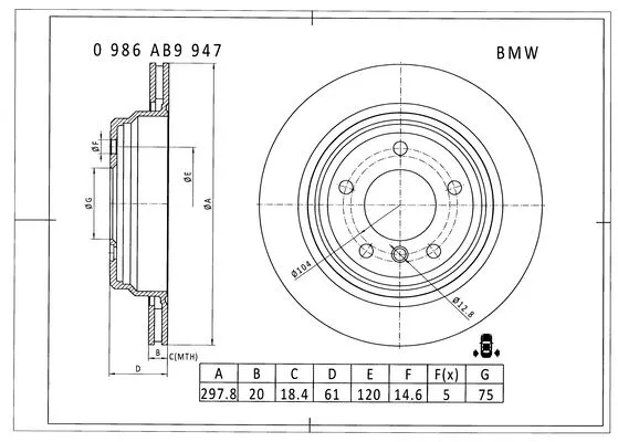 Brake Disc (0 986 AB9 947)