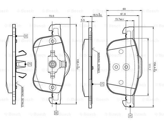 Brake Pad Set, disc brake (0 986 TB2 351)