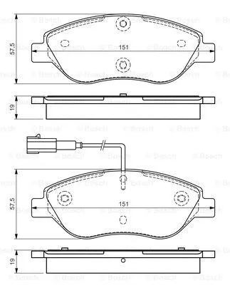 Brake Pad Set, disc brake (0 986 TB3 155)