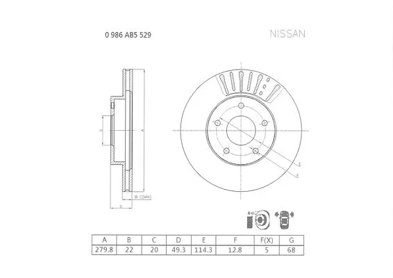 Brake Disc (0 986 AB5 529)