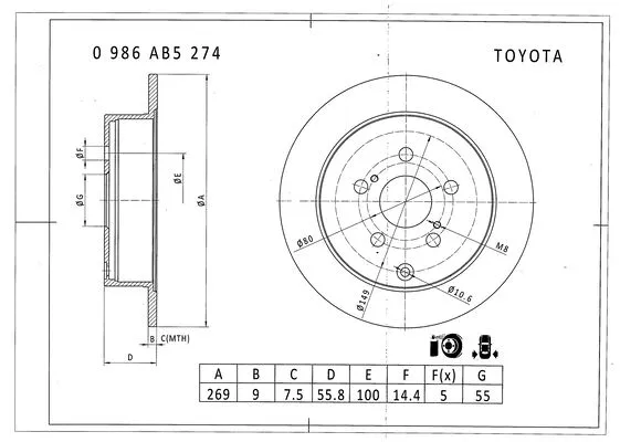 Brake Disc (0 986 AB5 274)