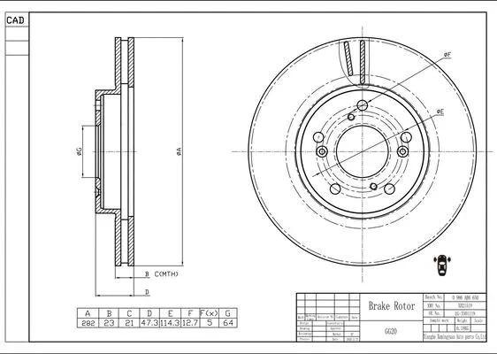 Brake Disc (0 986 AB6 650)