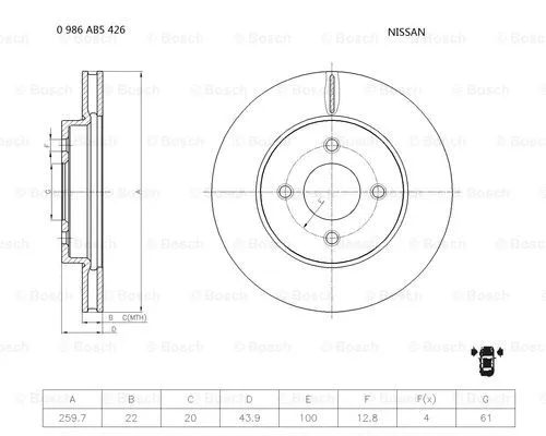 Brake Disc (0 986 AB5 426)