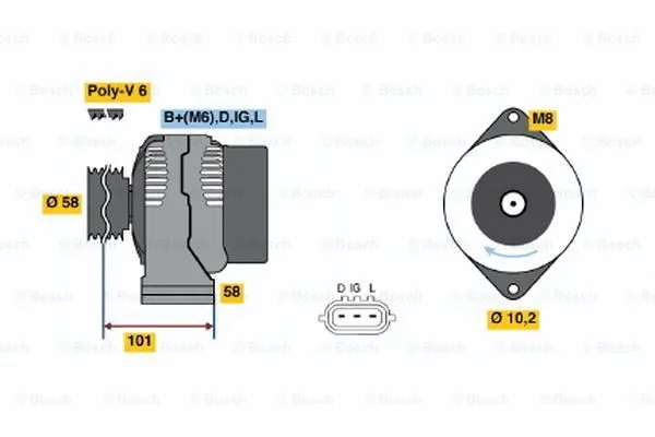Alternator (0 986 045 051)