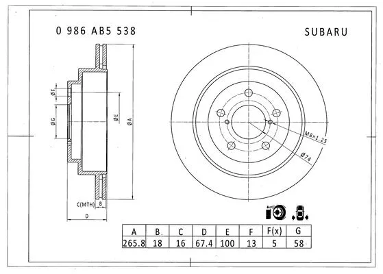 Brake Disc (0 986 AB5 538)