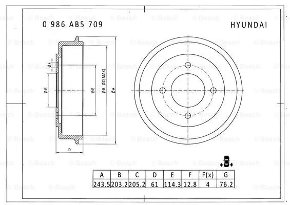 Brake Drum (0 986 AB5 709)