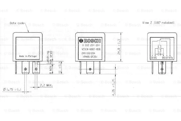 Relay, main current (0 332 204 204)