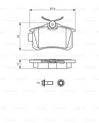 Brake Pad Set, disc brake (0 986 494 518)