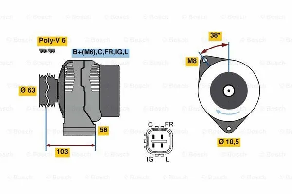 Alternator (0 986 080 240)