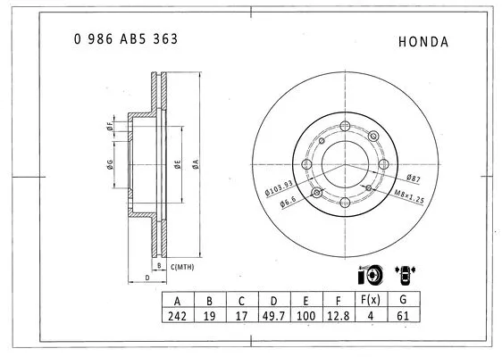 Brake Disc (0 986 AB5 363)