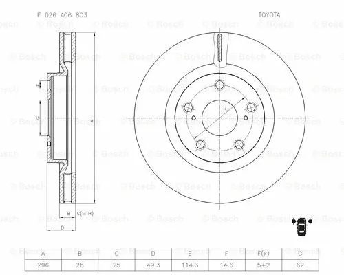 Brake Disc (F 026 A06 803)