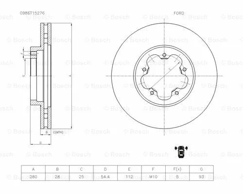 Brake Disc (0 986 T15 276)