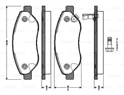 Brake Pad Set, disc brake (0 986 TB3 055)