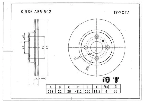 Brake Disc (0 986 AB5 502)