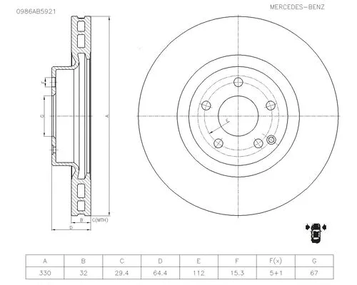 Brake Disc (0 986 AB5 921)