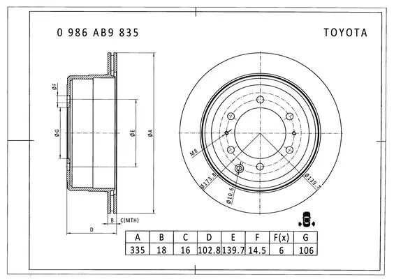 Brake Disc (0 986 AB9 835)
