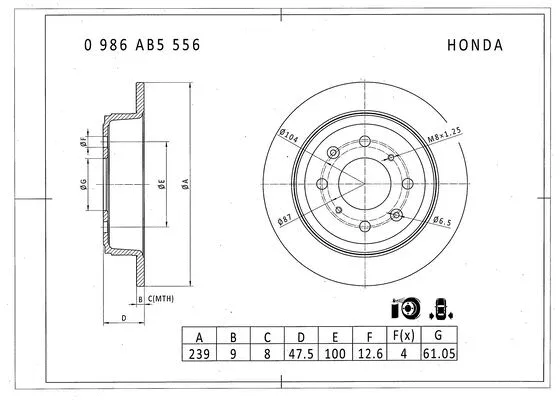Brake Disc (0 986 AB5 556)