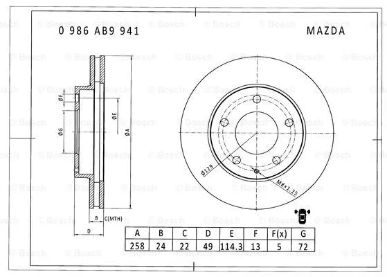 Brake Disc (0 986 AB9 941)