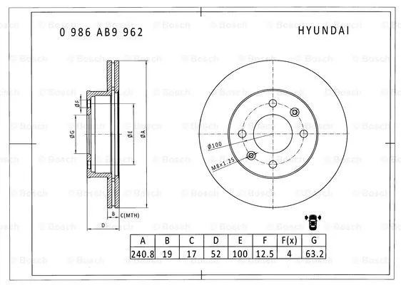 Brake Disc (0 986 AB9 962)