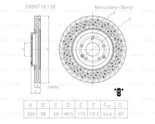 Brake Disc (0 986 AB6 138)