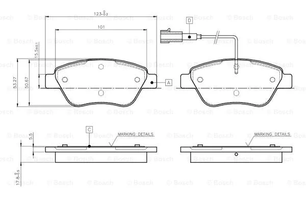 Brake Pad Set, disc brake (0 986 TB2 414)