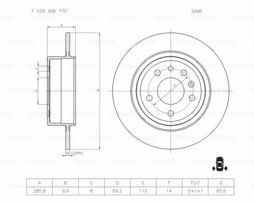 Brake Disc (F 026 A06 770)