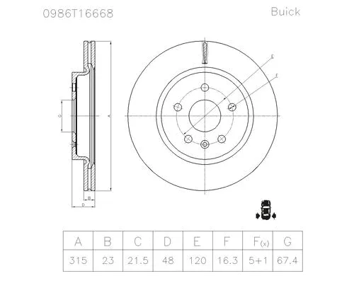 Brake Disc (0 986 T16 668)