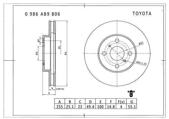 Brake Disc (0 986 AB9 806)