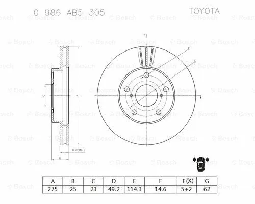 Brake Disc (0 986 AB5 305)