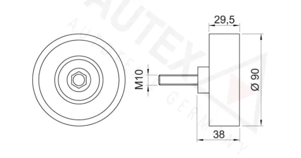 Deflection/Guide Pulley, V-ribbed belt (652032)