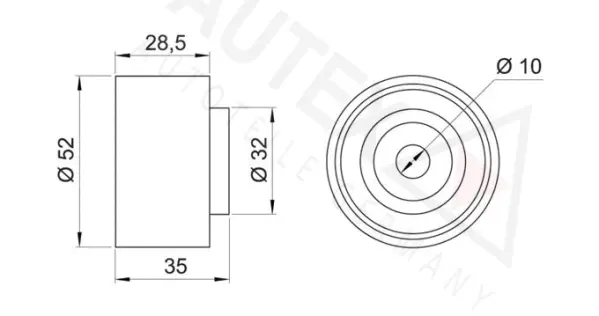 Deflection/Guide Pulley, timing belt