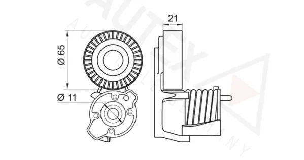 Belt Tensioner, V-ribbed belt (654406)