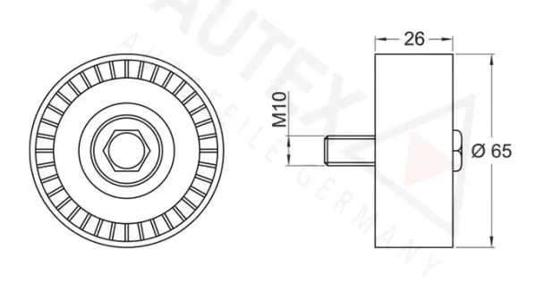 Deflection/Guide Pulley, V-ribbed belt (654467)