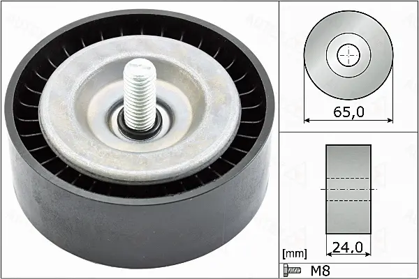 Deflection/Guide Pulley, V-ribbed belt (655037)
