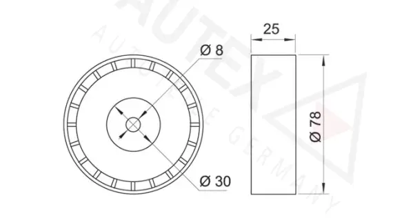 Tensioner Pulley, V-ribbed belt