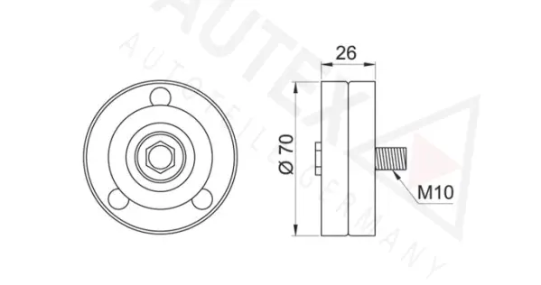 Deflection/Guide Pulley, V-ribbed belt (654140)