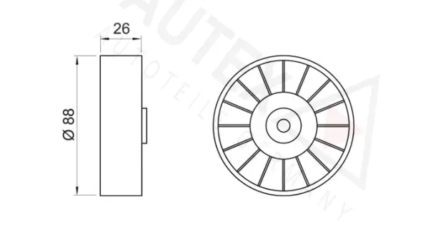 Deflection/Guide Pulley, V-ribbed belt
