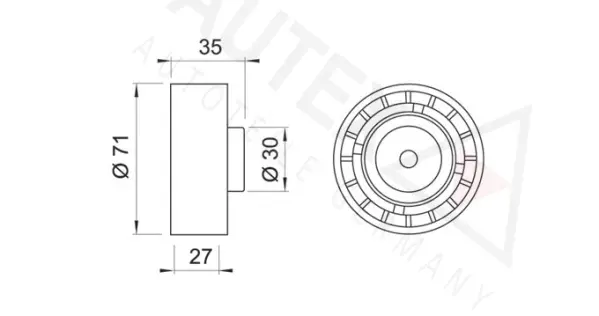 Deflection/Guide Pulley, timing belt