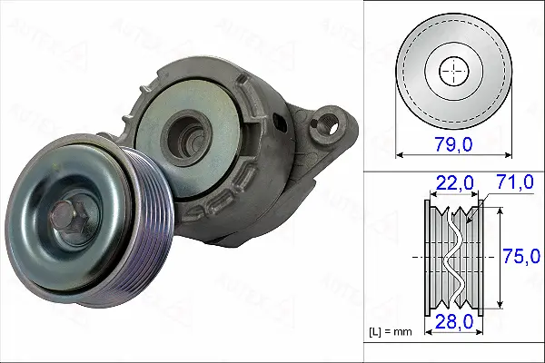 Belt Tensioner, V-ribbed belt (654967)