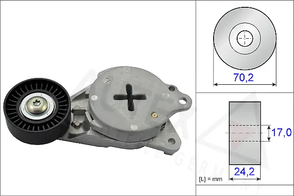 Belt Tensioner, V-ribbed belt (654808)