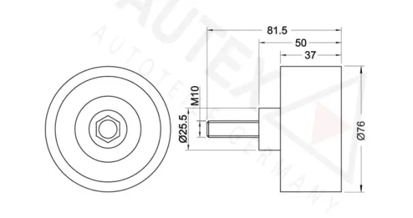 Deflection/Guide Pulley, V-ribbed belt