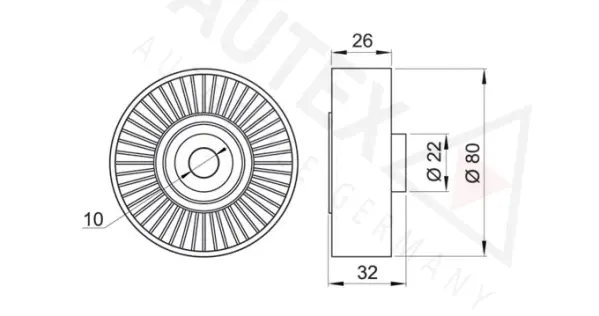 Deflection/Guide Pulley, V-ribbed belt