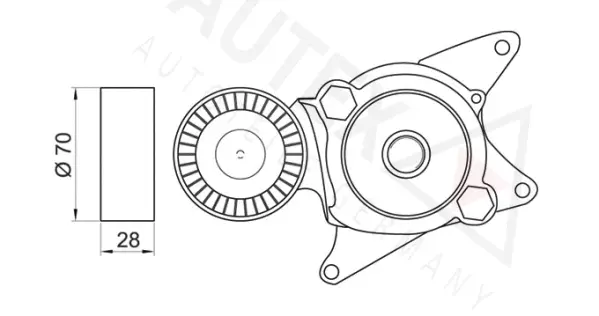 Belt Tensioner, V-ribbed belt (654479)