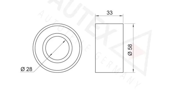 Tensioner Pulley, timing belt (654241)