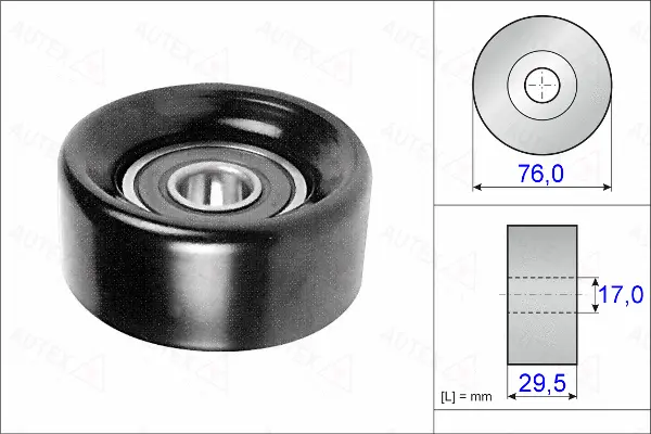 Deflection/Guide Pulley, V-ribbed belt (655002)