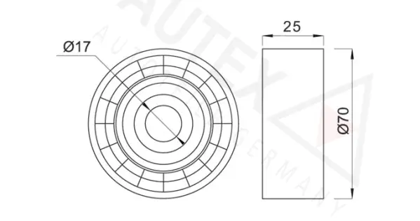 Deflection/Guide Pulley, V-ribbed belt