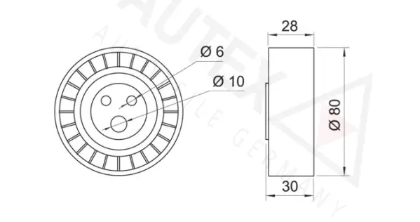 Tensioner Pulley, V-ribbed belt